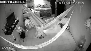 Hammock is the best place to play with partner's body, look (hidden video)