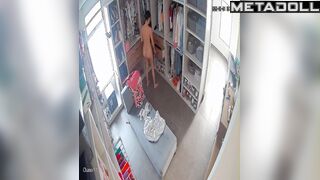 She doesn't know what to wear to please her fucker, hidden cam