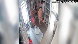She doesn't know what to wear to please her fucker, hidden cam