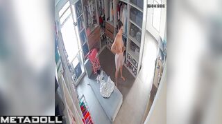 She doesn't know what to wear to please her fucker, hidden cam
