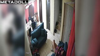Old fart fucking his young wife - living room video