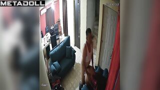 Old fart fucking his young wife - living room video