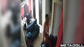 Old fart fucking his young wife - living room video