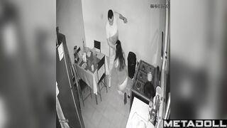 She making him blowjob in the dorm kitchen (spy secret camera)