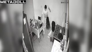 She making him blowjob in the dorm kitchen (spy secret camera)