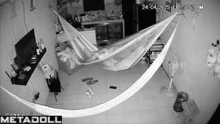 Handjob in a transparent hammock, home secret scenes