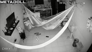 Handjob in a transparent hammock, home secret scenes