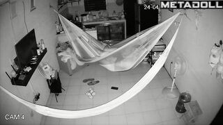 Handjob in a transparent hammock, home secret scenes