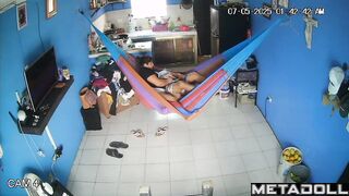 Interesting entertainment in a hammock, home video