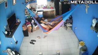 Interesting entertainment in a hammock, home video