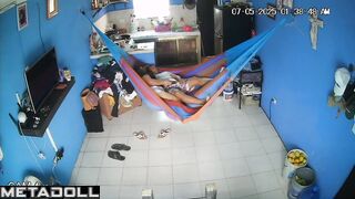 Interesting entertainment in a hammock, home video