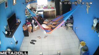 Interesting entertainment in a hammock, home video