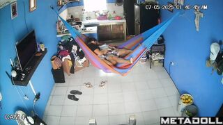 Interesting entertainment in a hammock, home video
