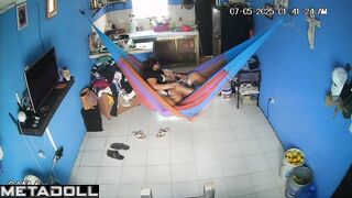 Interesting entertainment in a hammock, home video
