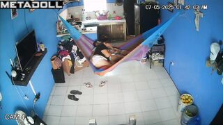 Interesting entertainment in a hammock, home video