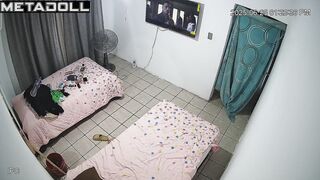 Long-haired brunette dressing for a date, home video