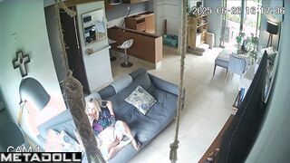 Horny milf masturbating and talking on the phone with her lover