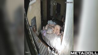 She rides on her husband without knowing that you watch at them