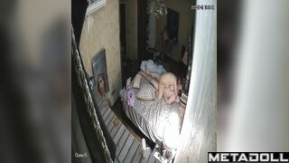 She rides on her husband without knowing that you watch at them