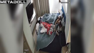 She pretends to be sleeping while his dick destroys her pussy