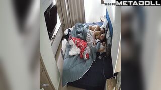 She pretends to be sleeping while his dick destroys her pussy