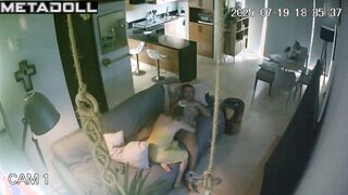Married couple has sex on the couch [she pleases her man with blowjob]