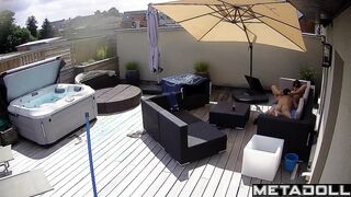 Husband made her hit cunnilingus after jacuzzi relax