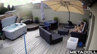 Husband made her hit cunnilingus after jacuzzi relax