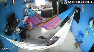 Chubby wife making fast handjob in the cozy hammock