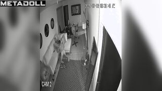 Horny milf was fucked in doggystyle in the living room