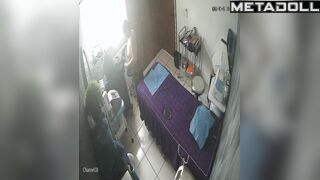 She doesn't suspect that her smiling neighbor installed a camera