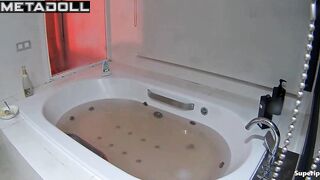 Sexy lesbians together in warm bath (after champagne)