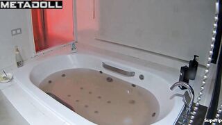 Sexy lesbians together in warm bath (after champagne)