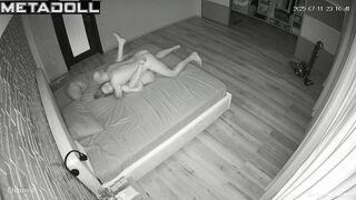 Slim lady adores making blowjob to her bald husband