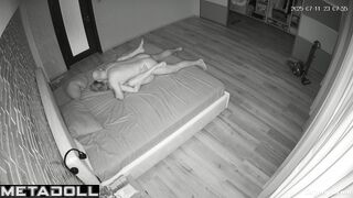 Slim lady adores making blowjob to her bald husband