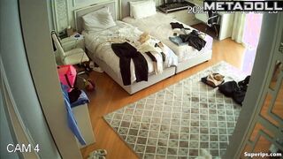 Pretty ladies dressing in the common bedroom, look