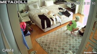 Pretty ladies dressing in the common bedroom, look