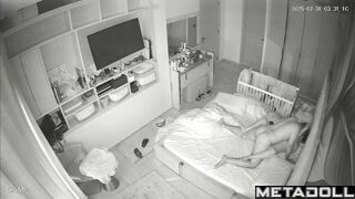 Chubby wife watching he making her cunnilingus, bedroom scenes
