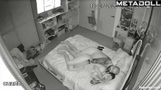 Tattooed couple trying to finish slowly, bedroom video