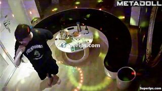 Drunk asian students kissing and enjoying oral sex in the karaoke club