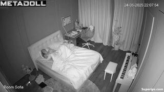 Sexy woman is alone in the room & dreaming about a hot threesome