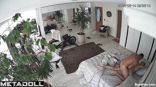 Afternoon sexual entertainment of two lovers in front of the mirror