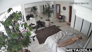 Afternoon sexual entertainment of two lovers in front of the mirror