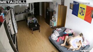 The horny Romanian woman sat on her hairy husband's small penis