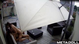 Spouses fuck on a huge balcony, real leaked tapes