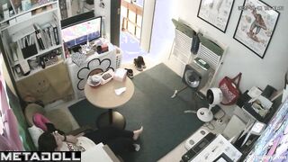 Asian couple made dirty things outside the home, hidden cam