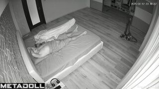 Spouses spend the day in bed, resting in their cozy room