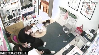 Finally, they made it outside the house, secret cam