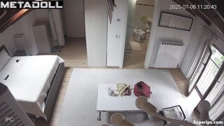 Mother and daughter are going to a party, home tape