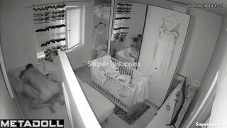 Spouses fucked in bed, unaware of the late hour passing outside